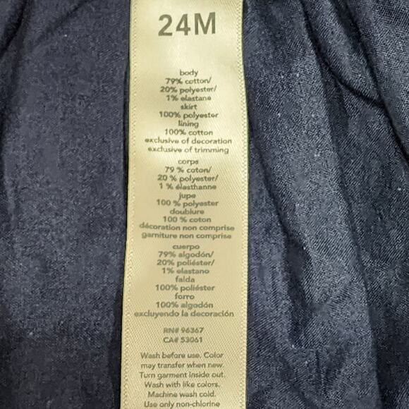 Oshkosh Bib Overall Dress Baby Girl Navy Blue Sparkly Tutu Dress 24Months - Picture 6 of 7